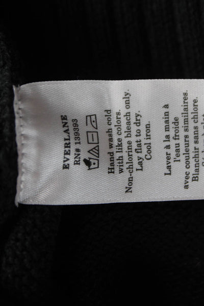 Everlane Womens Black Organic Cotton Crew Neck Pullover Long Sleeve Size S