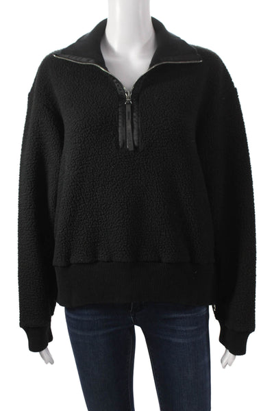 Varley Unisex Adults Pullover Black Collared Zip Long Sleeve Size M