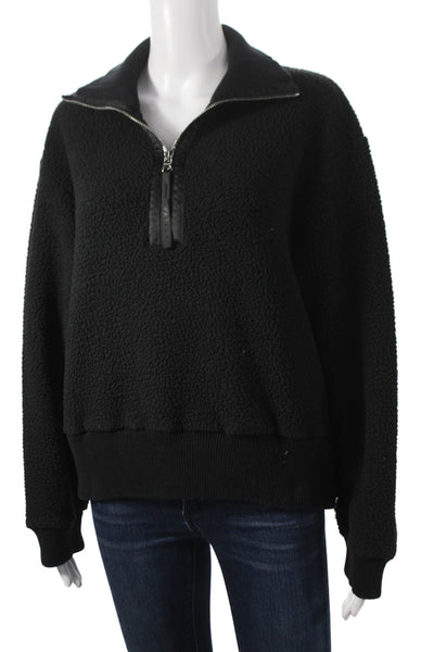 Varley Unisex Adults Pullover Black Collared Zip Long Sleeve Size M