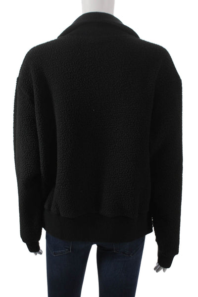 Varley Unisex Adults Pullover Black Collared Zip Long Sleeve Size M