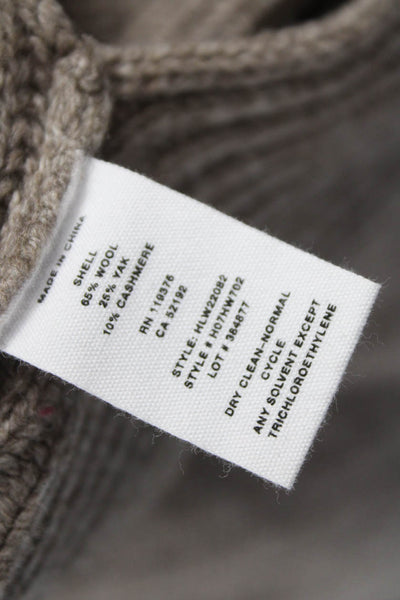 Helmut Lang Women Pullover Wool Blend Beige Crew Neck Long Sleeve Size S