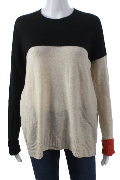 Rosetta Getty Womens Black Wool Pullover Sweater Long Sleeve Crew Neck Size L