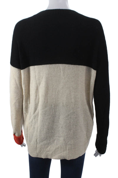 Rosetta Getty Womens Black Wool Pullover Sweater Long Sleeve Crew Neck Size L
