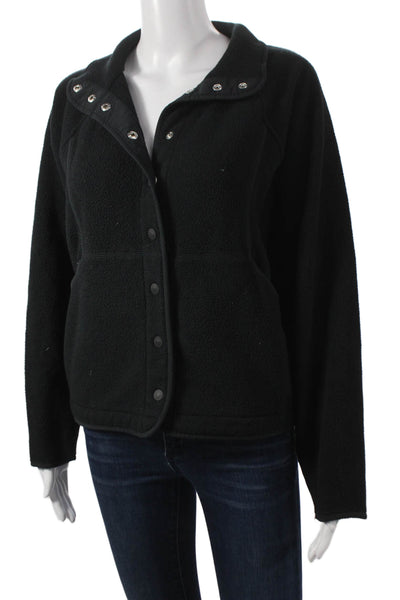 Outdoor Voices Womens Basic Jacket Black Snap 100% Recycled Polyester Size S