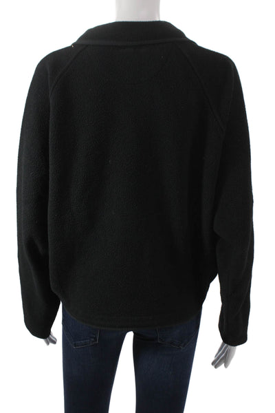 Outdoor Voices Womens Basic Jacket Black Snap 100% Recycled Polyester Size S