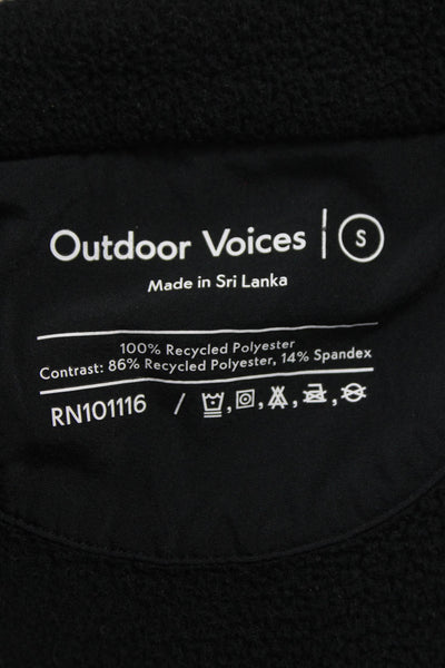 Outdoor Voices Womens Basic Jacket Black Snap 100% Recycled Polyester Size S