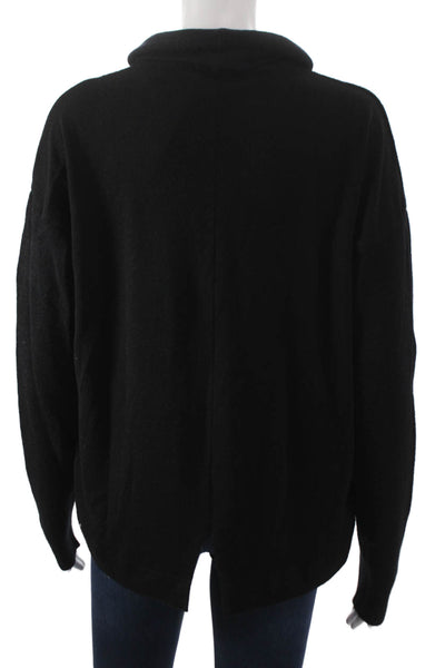 Splendid Women Cashmere Cowl Neck Pullover Sweater Black Long Sleeve Size S