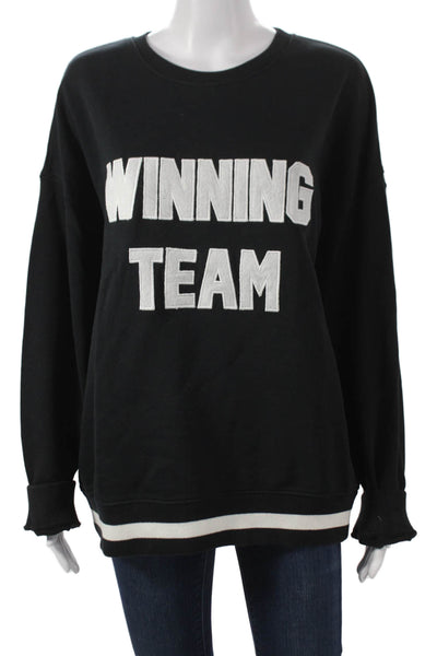 Beach Riot Unisex Pullover Sweatshirt Black Cotton Crew Neck Size L