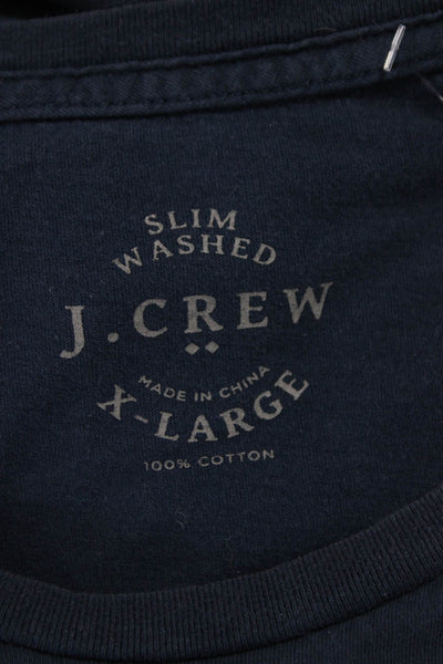 J Crew Mens Basic Cotton Crew Neck T Shirt Blue Short Sleeve Size XL