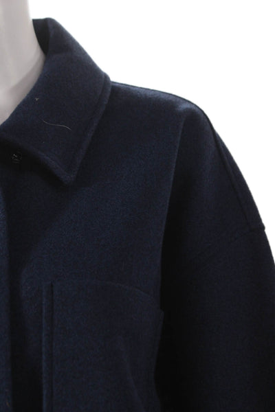 Banana Republic Womens Blue Basic Jacket Button Long Sleeve Polyester Size M