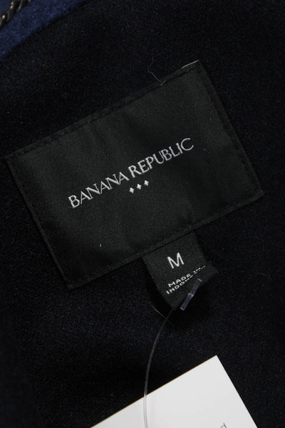 Banana Republic Womens Blue Basic Jacket Button Long Sleeve Polyester Size M