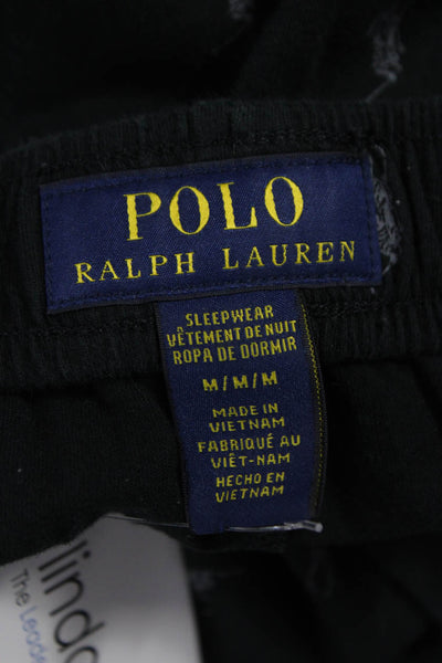 Polo Ralph Lauren Mens Drawstring Logo Straight Leg Pajama Pants Black Medium