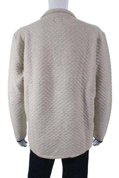 J Crew Mens Beige Geometric Mock Neck Pullover Size L