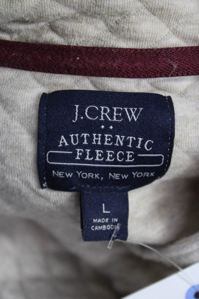 J Crew Mens Beige Geometric Mock Neck Pullover Size L