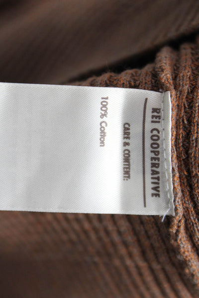 Rei Co Op Unisex Adults Pullover Brown Cotton Crew Neck Long Sleeve Size L