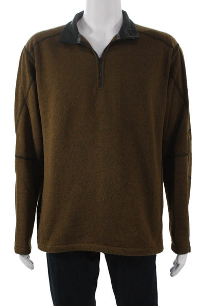 Kuhl Mens Pullover Sweater Brown Collared Long Sleeve Fall Outdoor Size XL