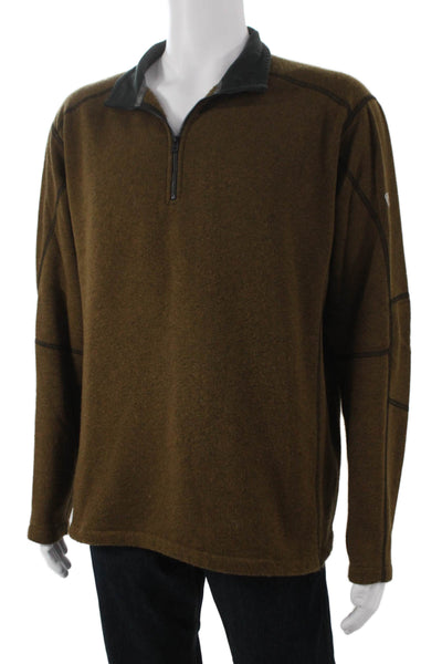 Kuhl Mens Pullover Sweater Brown Collared Long Sleeve Fall Outdoor Size XL