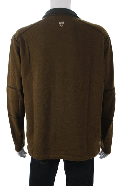 Kuhl Mens Pullover Sweater Brown Collared Long Sleeve Fall Outdoor Size XL