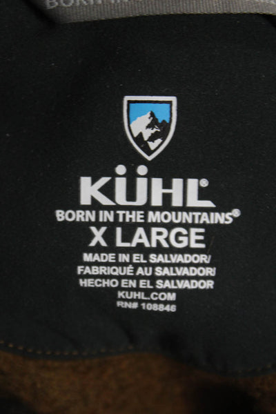 Kuhl Mens Pullover Sweater Brown Collared Long Sleeve Fall Outdoor Size XL