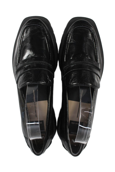 Dolce Vita Womens Slip On Round Toe Leather Loafers Black Size 9.5
