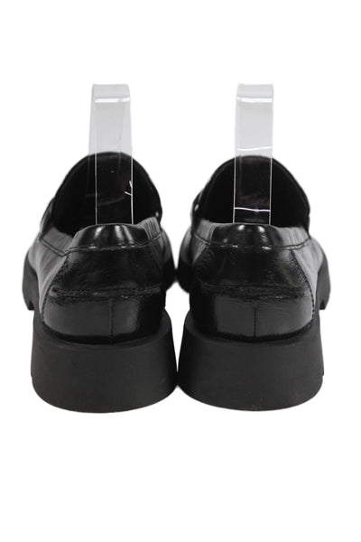 Dolce Vita Womens Slip On Round Toe Leather Loafers Black Size 9.5