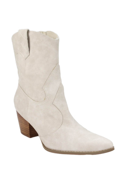 Coconuts by Matisse Womens Side Zip Block Heel Pointed Toe Boots White Size 9.5