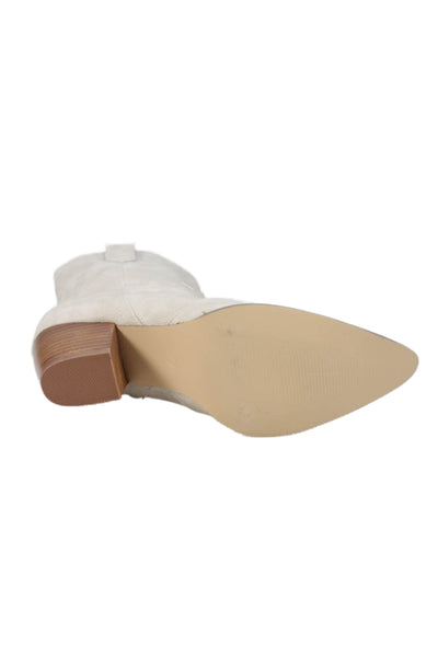 Coconuts by Matisse Womens Side Zip Block Heel Pointed Toe Boots White Size 9.5
