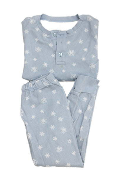Petite Plume Baby Boys Snowflake Print Pajama Set Blue White Cotton Size 2