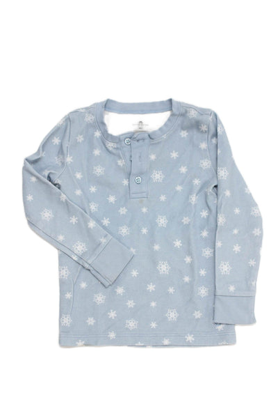 Petite Plume Baby Boys Snowflake Print Pajama Set Blue White Cotton Size 2