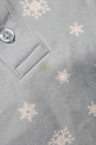 Petite Plume Baby Boys Snowflake Print Pajama Set Blue White Cotton Size 2