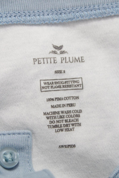 Petite Plume Baby Boys Snowflake Print Pajama Set Blue White Cotton Size 2