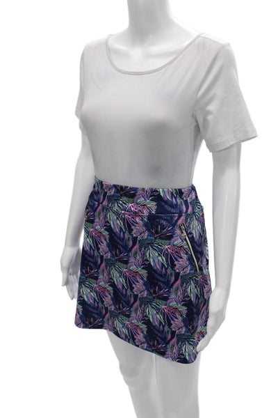 Daily Sports Womens Purple Plant Print Polyester Blend Skort Knee Length Size S