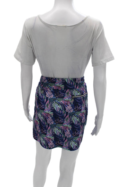 Daily Sports Womens Purple Plant Print Polyester Blend Skort Knee Length Size S