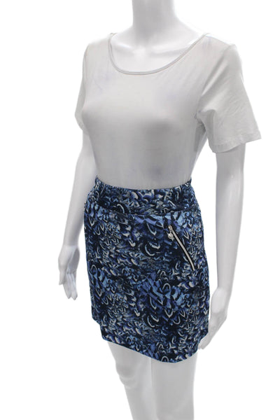 Daily Sports Womens Straight Pencil Skirt Blue Geometric Polyester Size S