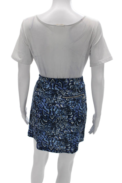 Daily Sports Womens Straight Pencil Skirt Blue Geometric Polyester Size S