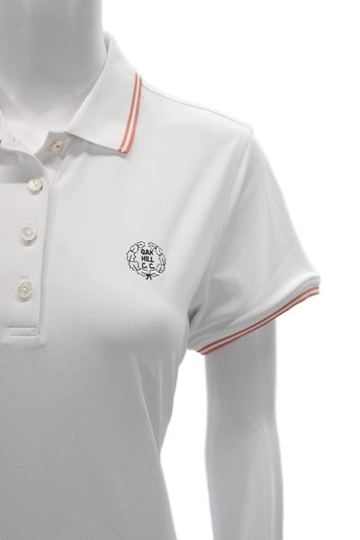 Peter Millar Unisex Polo Short Sleeve White Polyester Sport Size M