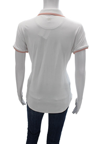 Peter Millar Unisex Polo Short Sleeve White Polyester Sport Size M