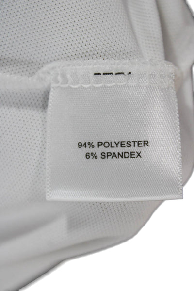 Peter Millar Unisex Polo Short Sleeve White Polyester Sport Size M