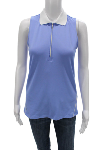RLX Ralph Lauren Unisex Adults Polo Sleeveless Collared Blue Zip Size S