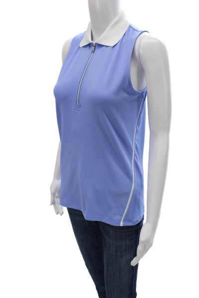 RLX Ralph Lauren Unisex Adults Polo Sleeveless Collared Blue Zip Size S
