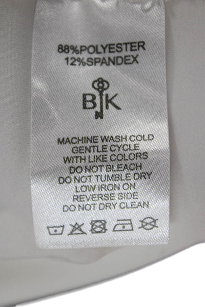 Belyn Key Womens White Sleeveless Collared Polo Top Zip Basic Size XS