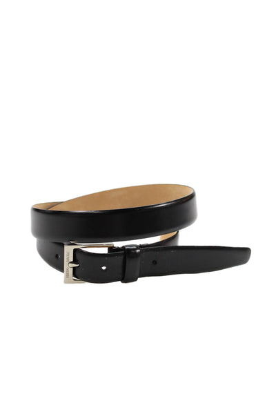 Bruno Magli Mens Medium Width Leather Buckle Belt Black Size 38
