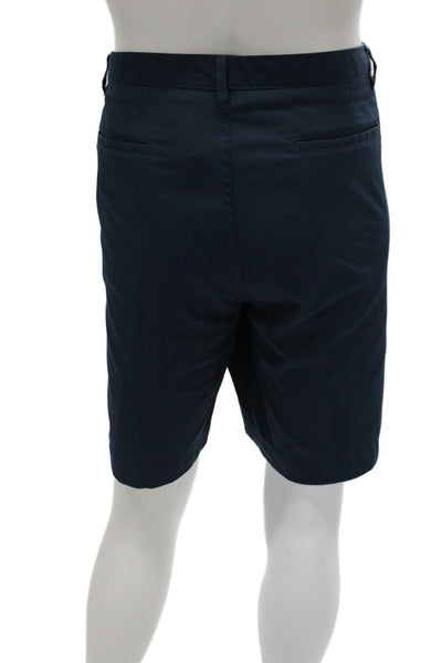 Saks Fifth Avenue Mens Chino Shorts Blue Polyester Button Casual Size 40