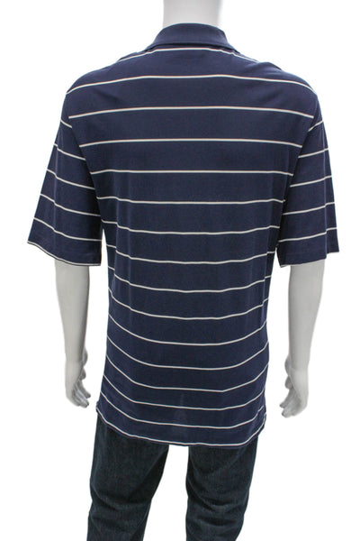 Polo Golf Ralph Lauren Mens Short Sleeve Collared Striped Polo Shirt Navy Large