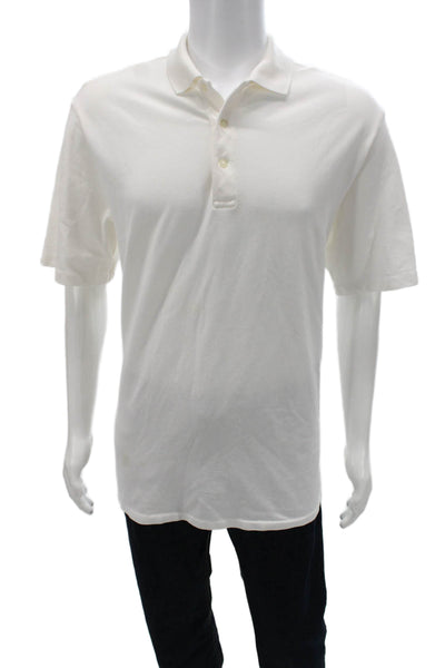 Polo Golf Ralph Lauren Mens Short Sleeve Collared Polo Shirt White Cotton Large
