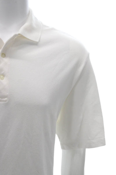Polo Golf Ralph Lauren Mens Short Sleeve Collared Polo Shirt White Cotton Large