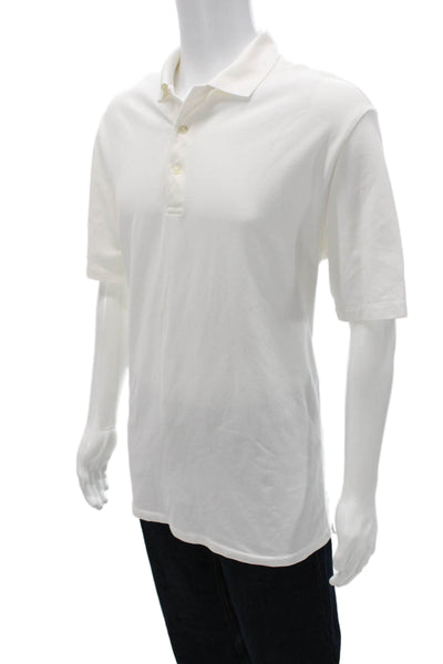 Polo Golf Ralph Lauren Mens Short Sleeve Collared Polo Shirt White Cotton Large