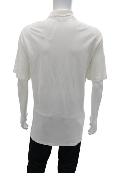 Polo Golf Ralph Lauren Mens Short Sleeve Collared Polo Shirt White Cotton Large