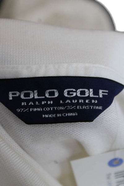 Polo Golf Ralph Lauren Mens Short Sleeve Collared Polo Shirt White Cotton Large