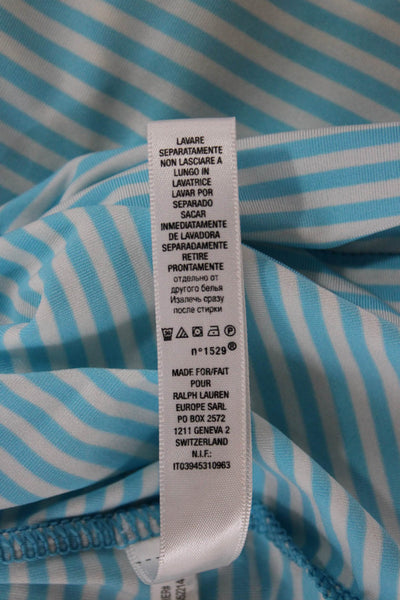 RLX Ralph Lauren Mens Short Sleeve Collared Striped Polo Shirt White Blue Size L